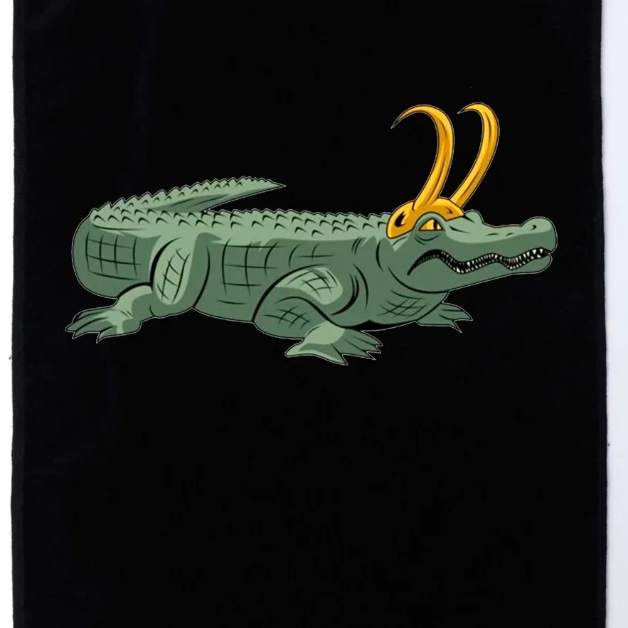 Croki Crocodile Alligator Golden Horns Platinum Collection Golf Towel