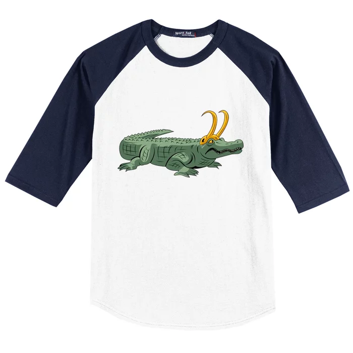 Croki Crocodile Alligator Golden Horns Baseball Sleeve Shirt