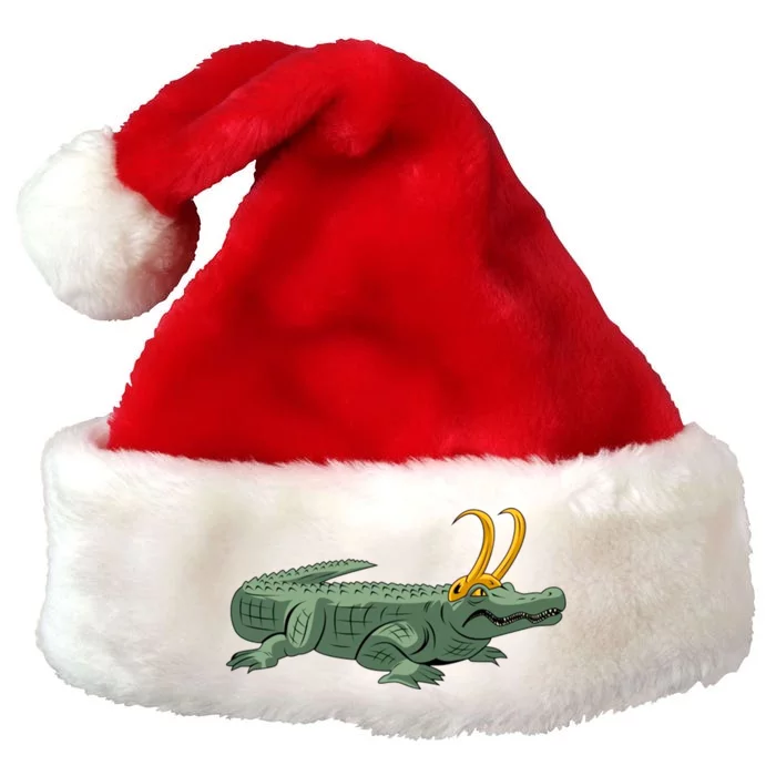 Croki Crocodile Alligator Golden Horns Premium Christmas Santa Hat