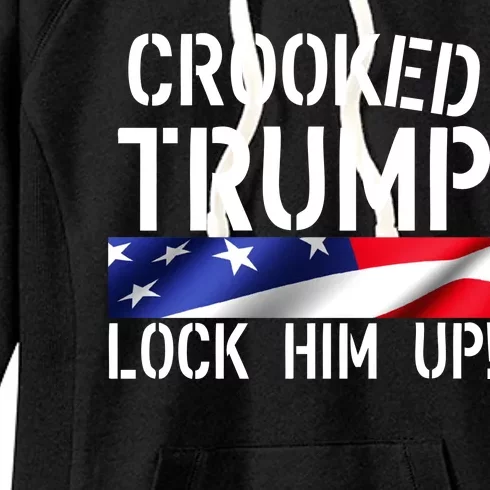 Crooked Trump Lock Him Up USA Women's Fleece Hoodie