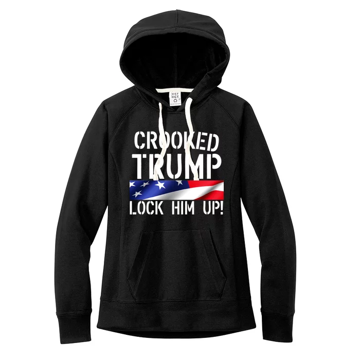 Crooked Trump Lock Him Up USA Women's Fleece Hoodie