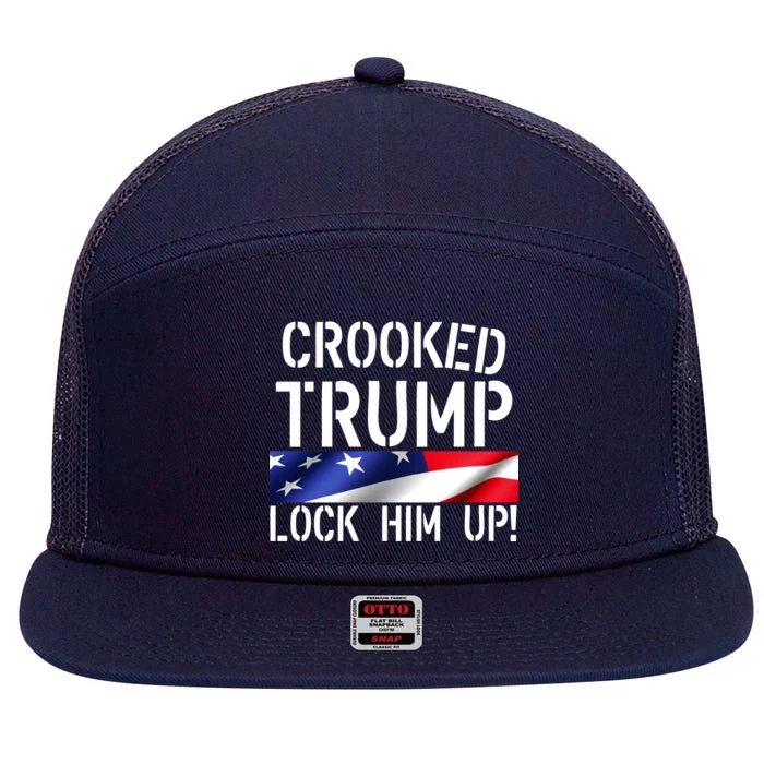 Crooked Trump Lock Him Up USA 7 Panel Mesh Trucker Snapback Hat