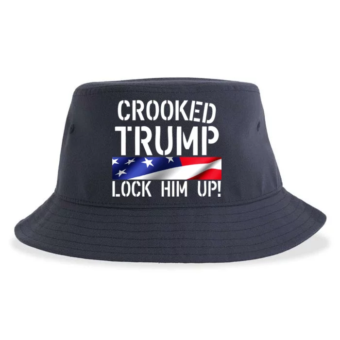 Crooked Trump Lock Him Up USA Sustainable Bucket Hat