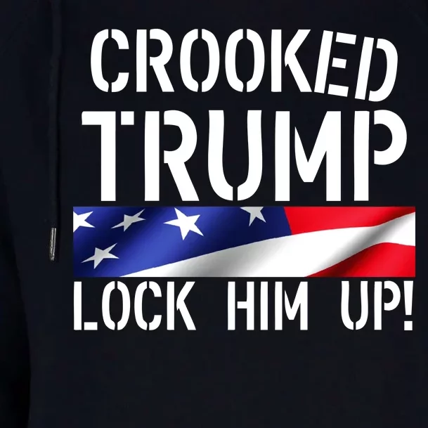 Crooked Trump Lock Him Up USA Womens Funnel Neck Pullover Hood