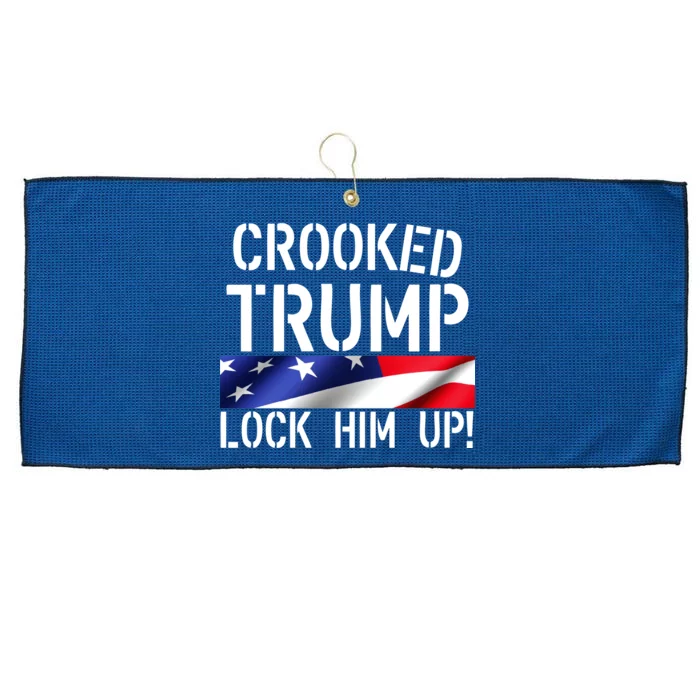 Crooked Trump Lock Him Up USA Large Microfiber Waffle Golf Towel