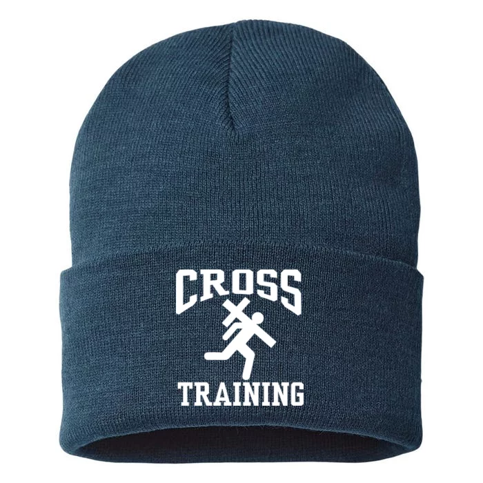 Cross Training Jesus Christian Catholic Sustainable Knit Beanie