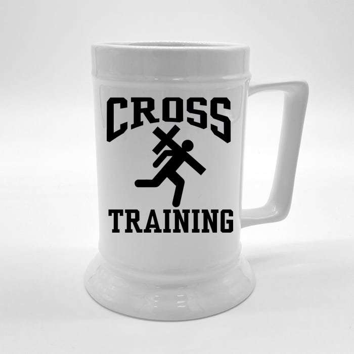 Cross Training Jesus Christian Catholic Front & Back Beer Stein