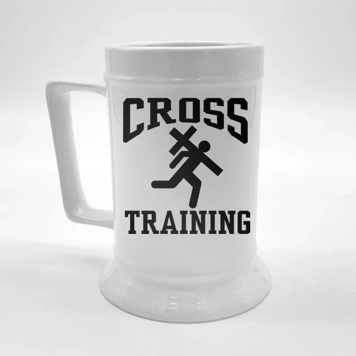 Cross Training Jesus Christian Catholic Front & Back Beer Stein