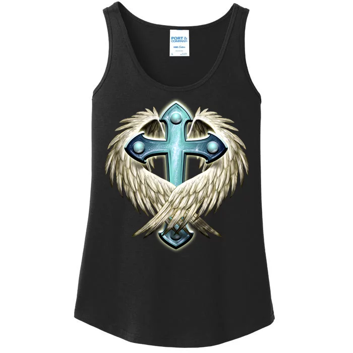 Cross With Wings Ladies Essential Tank