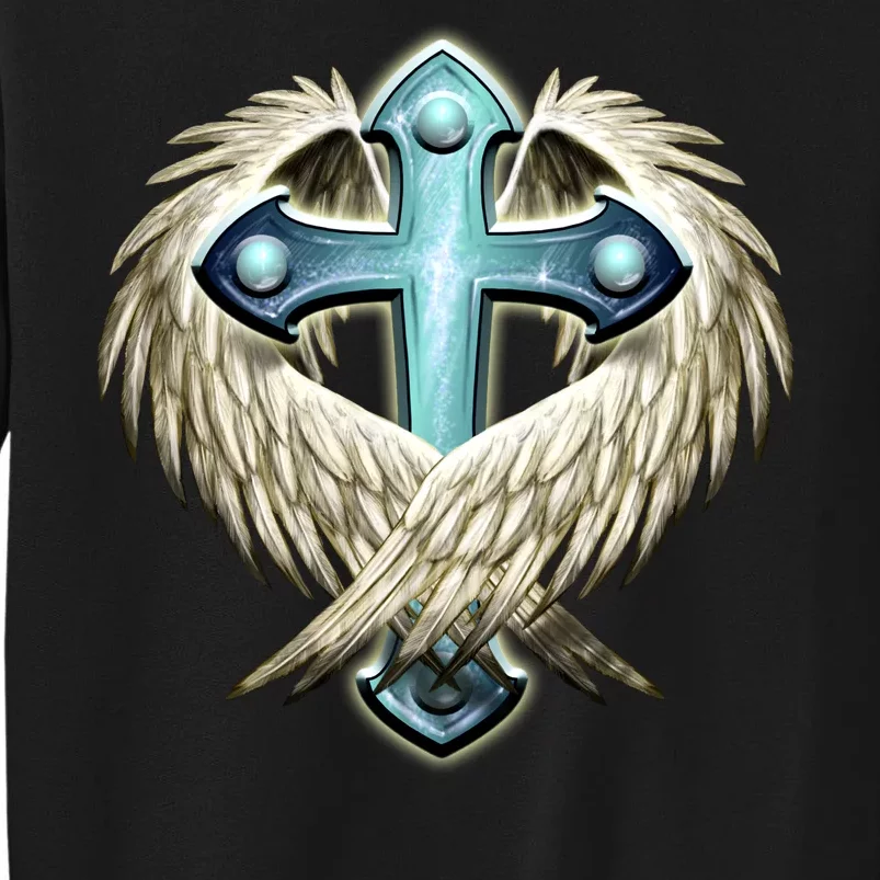 Cross With Wings Tall Sweatshirt