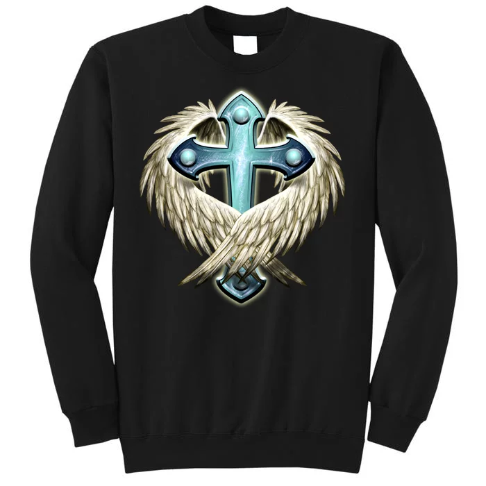 Cross With Wings Tall Sweatshirt