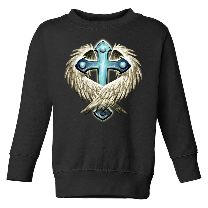 Cross With Wings Toddler Sweatshirt