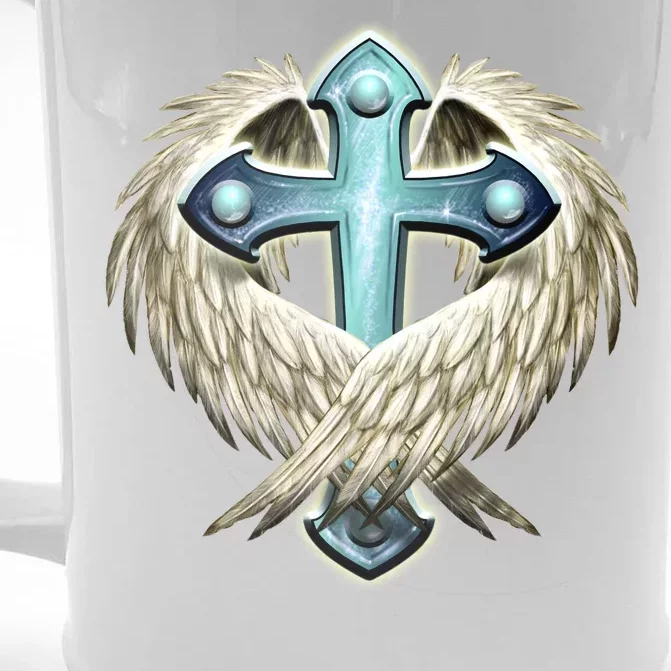 Cross With Wings Front & Back Beer Stein