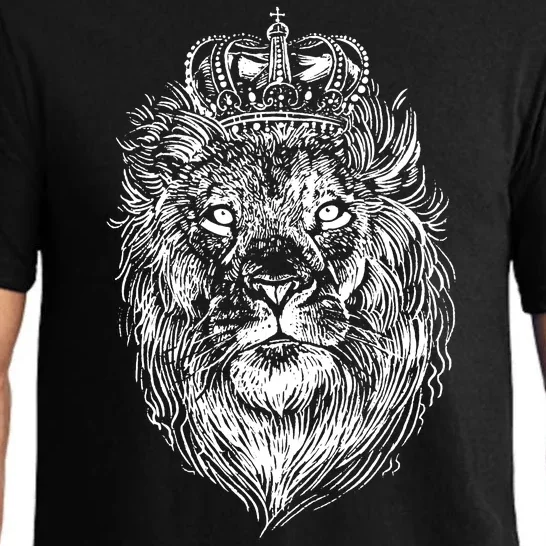 Crowned Lion Illustration Pajama Set