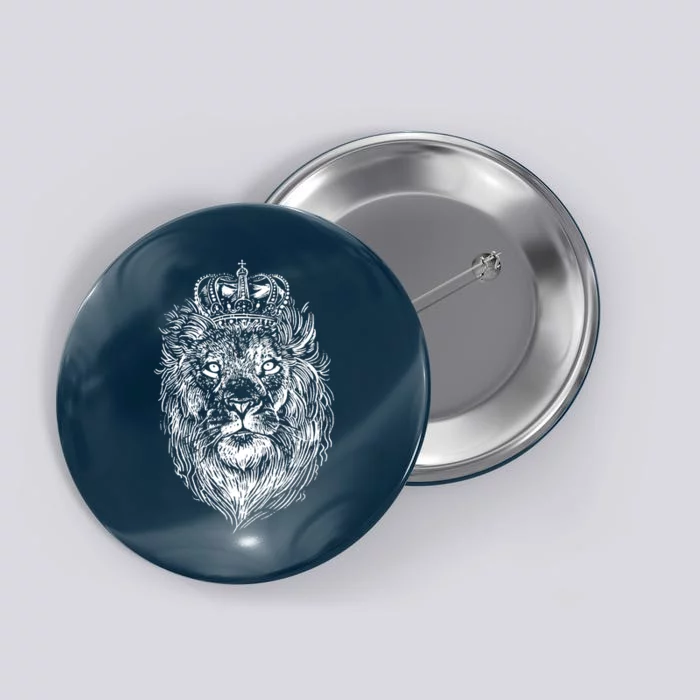 Crowned Lion Illustration Button