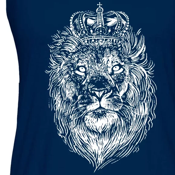 Crowned Lion Illustration Ladies Essential Flowy Tank