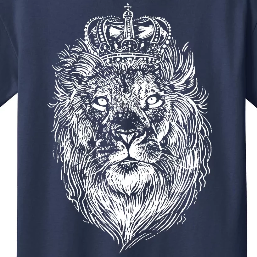 Crowned Lion Illustration Kids T-Shirt