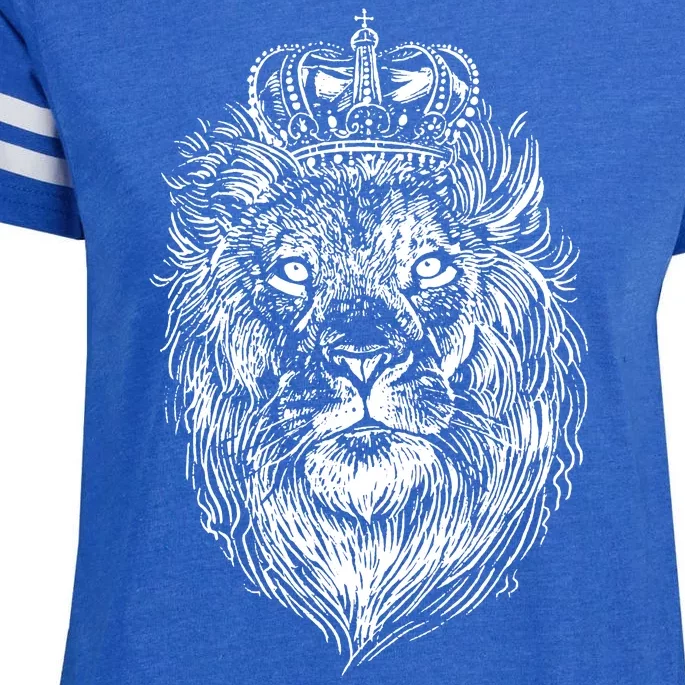 Crowned Lion Illustration Enza Ladies Jersey Football T-Shirt