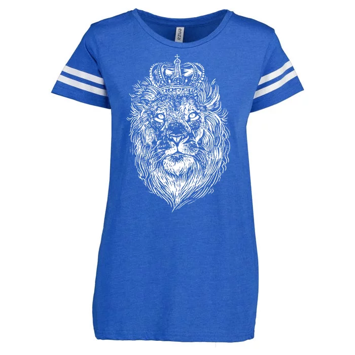 Crowned Lion Illustration Enza Ladies Jersey Football T-Shirt