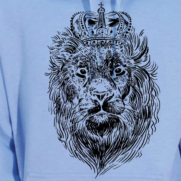 Crowned Lion Illustration Unisex Surf Hoodie