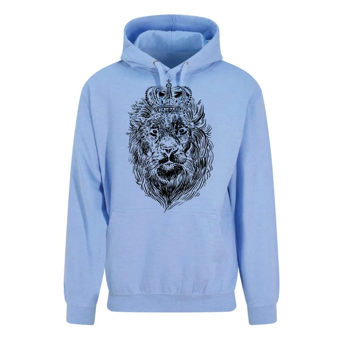 Crowned Lion Illustration Unisex Surf Hoodie