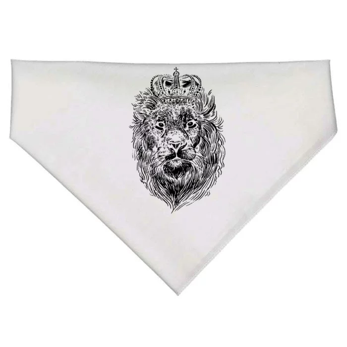 Crowned Lion Illustration USA-Made Doggie Bandana