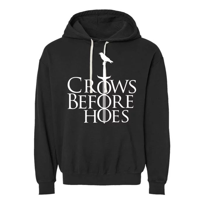 Crows Before Hoes Garment-Dyed Fleece Hoodie