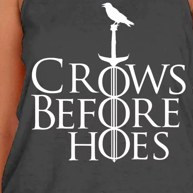 Crows Before Hoes Women's Knotted Racerback Tank