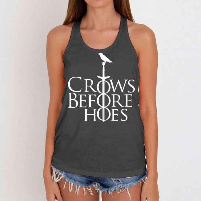 Crows Before Hoes Women's Knotted Racerback Tank