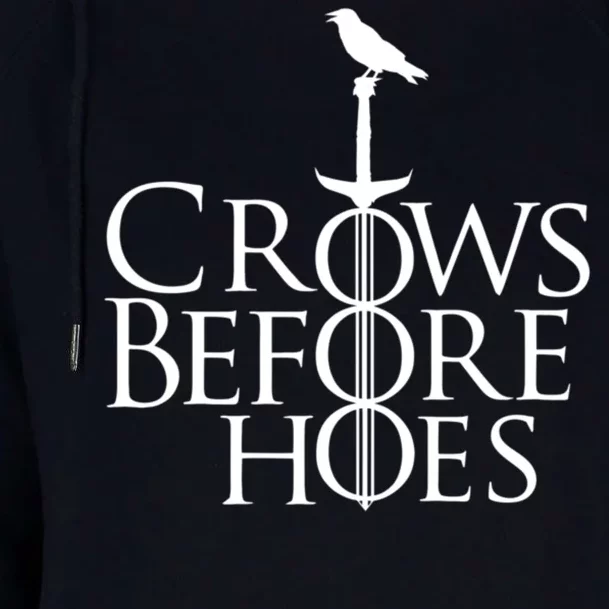 Crows Before Hoes Retro Womens Funnel Neck Pullover Hood