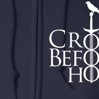 Crows Before Hoes Retro Full Zip Hoodie