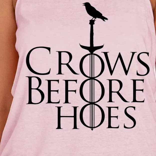 Crows Before Hoes Retro Women's Knotted Racerback Tank