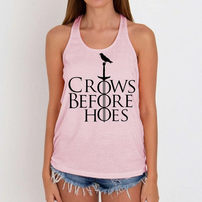 Crows Before Hoes Retro Women's Knotted Racerback Tank