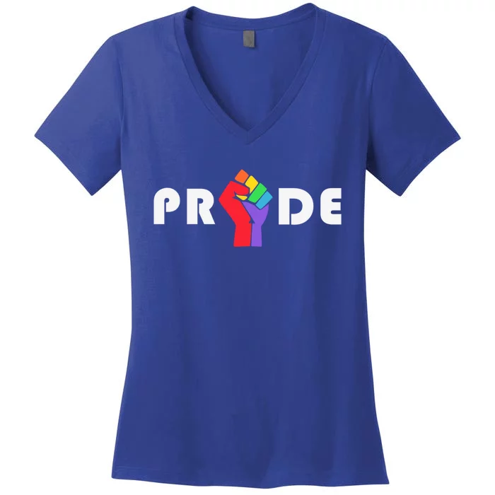 Colorful Rainbow Pride Lgbt Lgbtq Gift Women's V-Neck T-Shirt