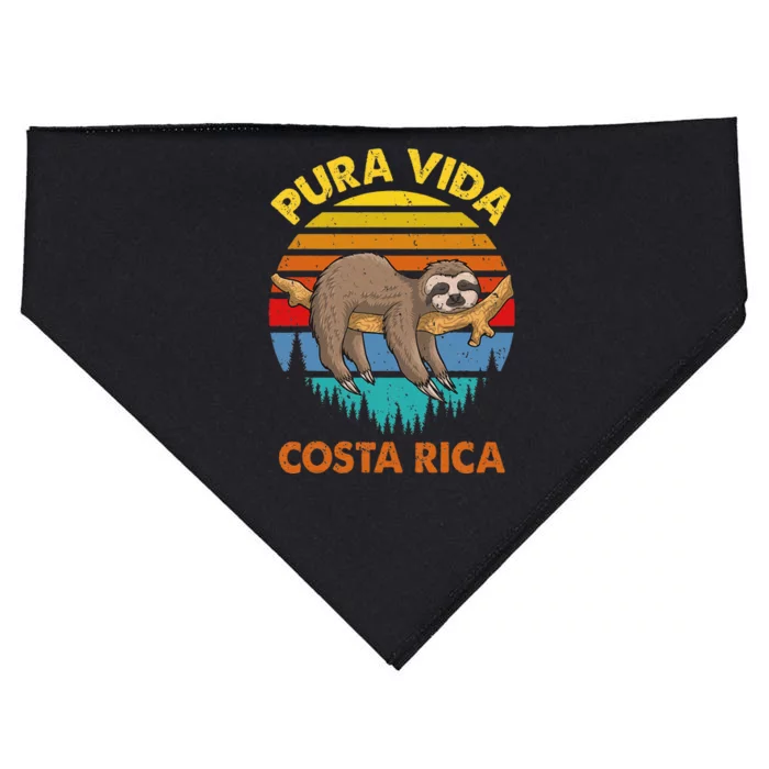 Costa Rica Pura Vida Sloth USA-Made Doggie Bandana