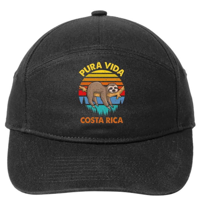 Costa Rica Pura Vida Sloth 7-Panel Snapback Hat