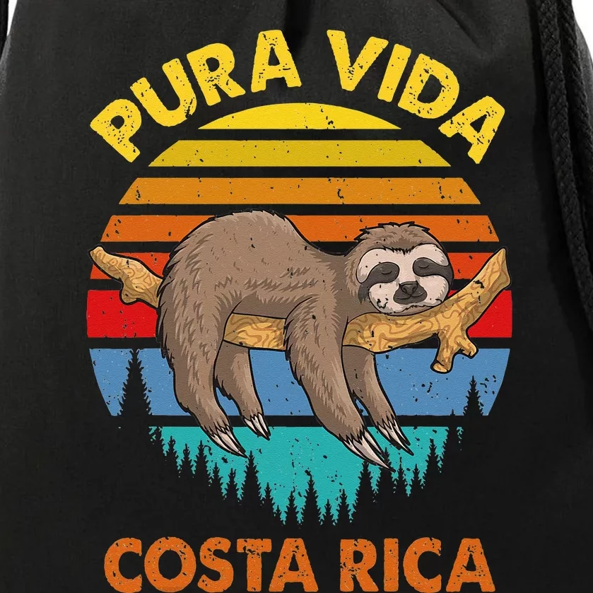 Costa Rica Pura Vida Sloth Drawstring Bag