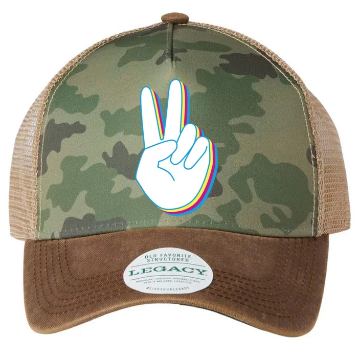 Colorful Retro Peace Sign Legacy Tie Dye Trucker Hat