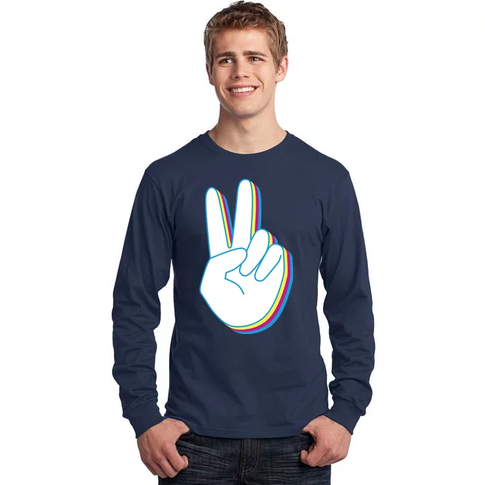 Colorful Retro Peace Sign Tall Long Sleeve T-Shirt