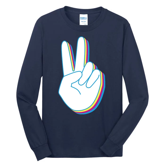 Colorful Retro Peace Sign Tall Long Sleeve T-Shirt