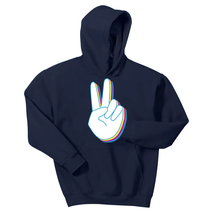 Colorful Retro Peace Sign Kids Hoodie