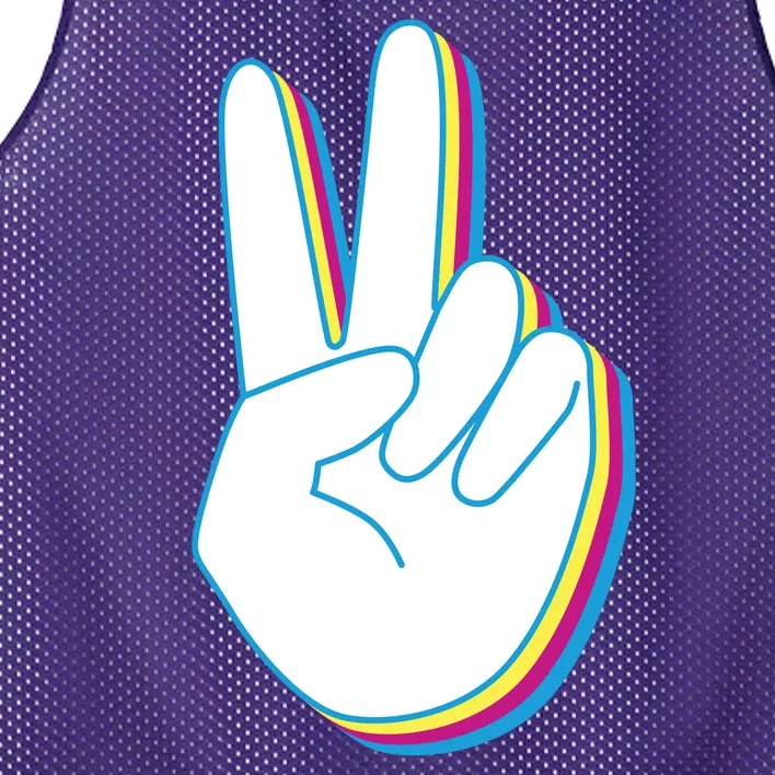 Colorful Retro Peace Sign Mesh Reversible Basketball Jersey Tank