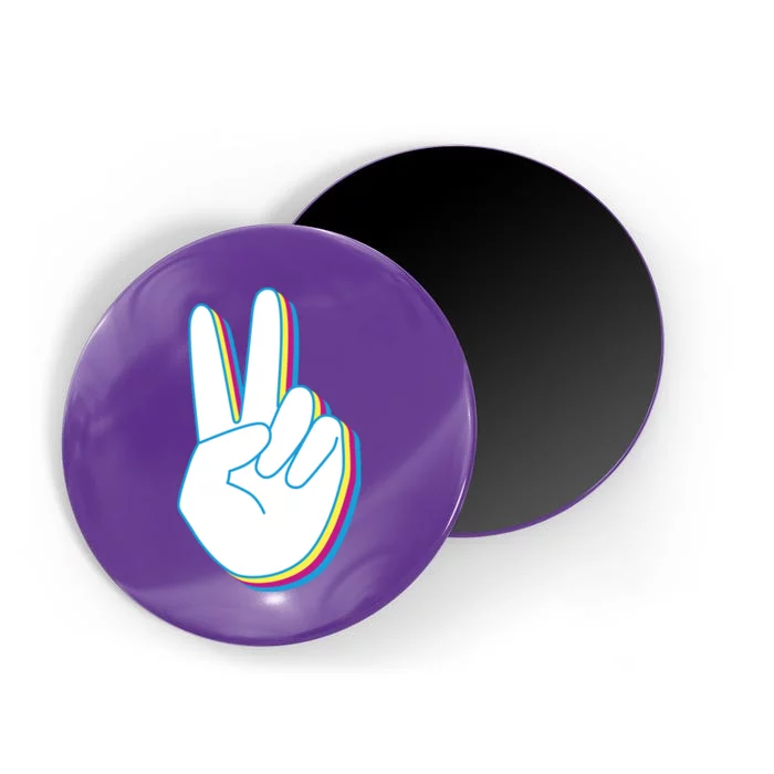 Colorful Retro Peace Sign Magnet