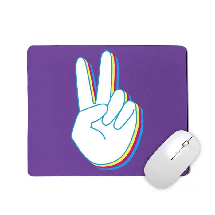 Colorful Retro Peace Sign Mousepad