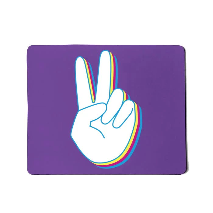 Colorful Retro Peace Sign Mousepad