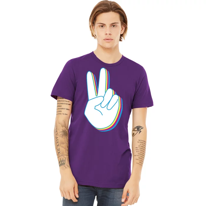 Colorful Retro Peace Sign Premium T-Shirt