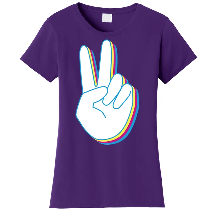 Colorful Retro Peace Sign Women's T-Shirt