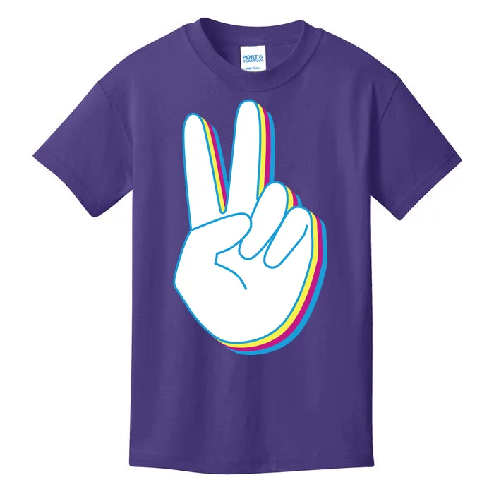 Colorful Retro Peace Sign Kids T-Shirt