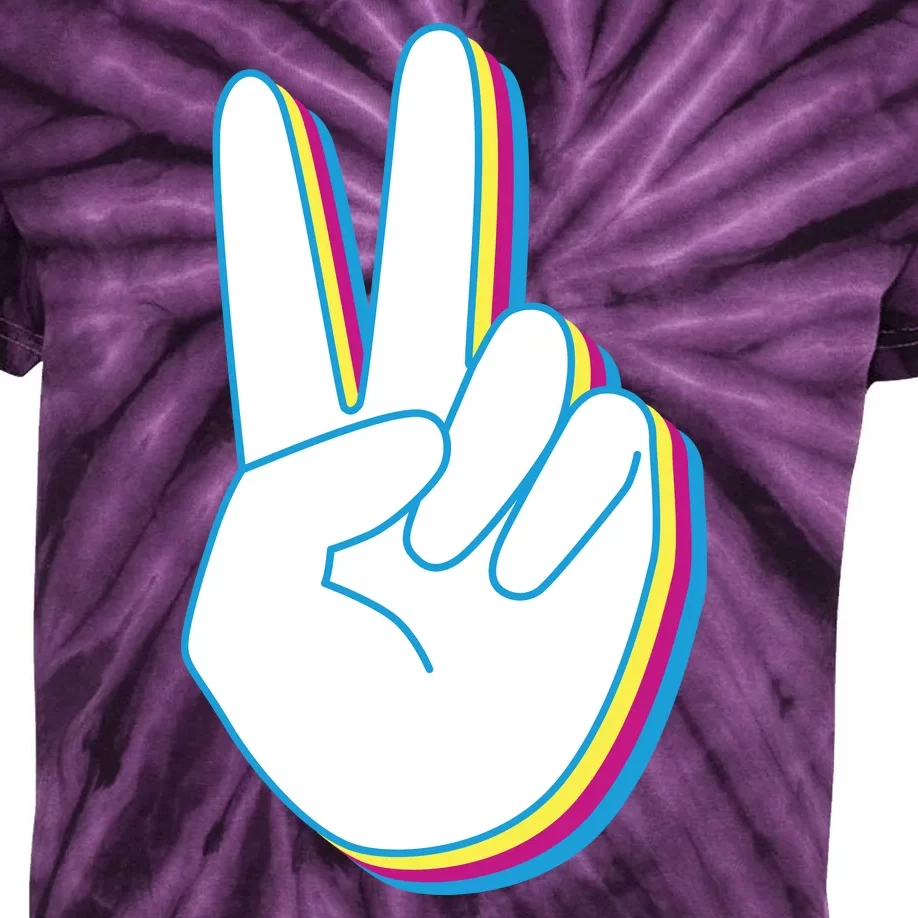 Colorful Retro Peace Sign Kids Tie-Dye T-Shirt