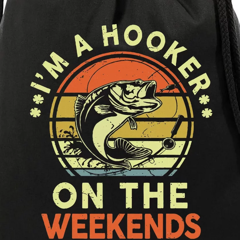 Costa Rica Pura Vfunny Bass Fish Dad Hooker Weekend Drawstring Bag